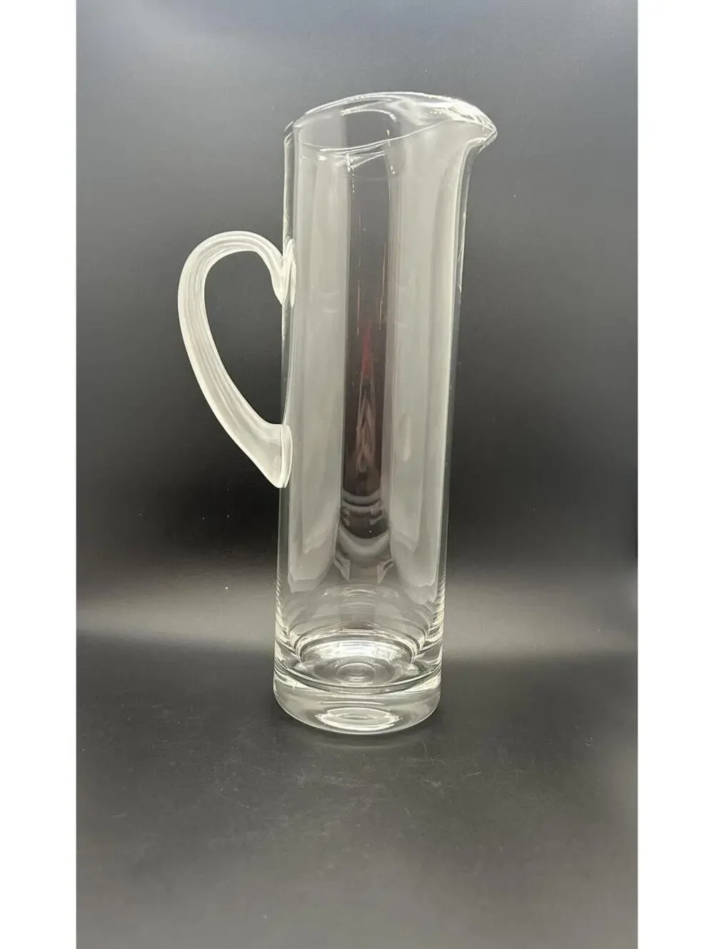 Vintage 12 inch tall Glass Martini Pitcher With Frosted Handle